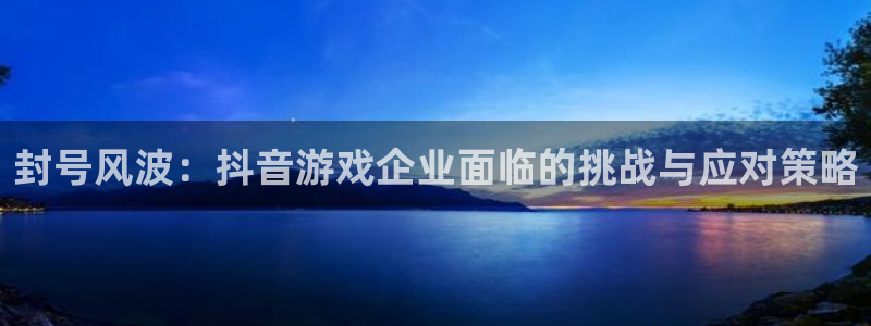 杏耀官网平台招商qq：封号风波：抖音游戏企业面临的挑战与应对策略